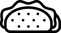 Mexican Taco Line Tracing Svg Vector, Free Vectors File